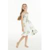 image:imageGirl Hawaiian Elastic Top Strap Dress in Pineapple Garden BlackPineapple Garden White