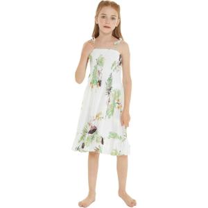 image:imageGirl Hawaiian Elastic Top Strap Dress in Pineapple Garden BlackPineapple Garden White