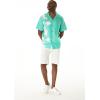image:imageMatchable Couple Hawaiian Luau Men Side Panel Shirt or Women Draped Neckline Maxi Dress in Wispy Cereus Palm MistMen Side Panel