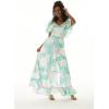 image:imageMatchable Couple Hawaiian Luau Men Side Panel Shirt or Women Draped Neckline Maxi Dress in Wispy Cereus Palm MistWomen Maxi Dress