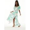 image:imageMatchable Couple Hawaiian Luau Men Side Panel Shirt or Women Draped Neckline Maxi Dress in Wispy Cereus Palm MistWomen Maxi Dress