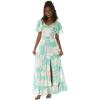 image:imageMatchable Couple Hawaiian Luau Men Side Panel Shirt or Women Draped Neckline Maxi Dress in Wispy Cereus Palm MistWomen Maxi Dress