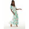 image:imageMatchable Couple Hawaiian Luau Men Side Panel Shirt or Women Draped Neckline Maxi Dress in Wispy Cereus Palm MistWomen Maxi Dress
