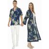 image:imageMatchable Couple Hawaiian Luau Shirt or Maxi Kimono in Pineapple Garden NavyWomen Pineapple Garden Navy