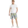 image:imageFather Son Matching Spandex Hawaiian Beach Board Shorts with Elastic Tie and Pocket in Yellow Palms in GrayMen Gray
