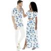 image:imageMatchable Couple Hawaiian Luau Shirt Smock Top Wide Legged Pants in Day Dream BloomWomen Day Dream Bloom Top