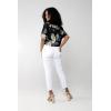 image:imageWomens Hawaiian Tie Front Crop Top Aloha Shirt in Pineapple GardenPineapple Garden Black