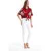 image:imageWomens Hawaiian Tie Front Crop Top Aloha Shirt in Pineapple GardenPineapple Garden Burgundy