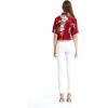 image:imageWomens Hawaiian Tie Front Crop Top Aloha Shirt in Pineapple GardenPineapple Garden Burgundy