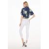 image:imageWomens Hawaiian Tie Front Crop Top Aloha Shirt in Pineapple GardenPineapple Garden Navy