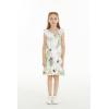 image:imageGirl Ruffle Wrap Hawaiian Luau Dress in Pineapple GardenPineapple Garden White