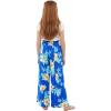 image:imageGirl Hawaiian Wide Leg Maxi Palazzo Pants in Hibiscus BlueHibiscus Blue