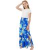 image:imageGirl Hawaiian Wide Leg Maxi Palazzo Pants in Hibiscus BlueHibiscus Blue