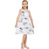 image:imageGirl Elastic Strap Empire Waist Dress in Classic Map White in White