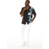 image:imageMatchable Couple Hawaiian Luau Men Shirt or Women Tank Dress in Watercolor Orchid Black TurquoiseMen Watercolor Orchid Black Turquoise