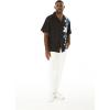 image:imageMatchable Couple Hawaiian Luau Men Shirt or Women Tank Dress in Watercolor Orchid Black TurquoiseMen Watercolor Orchid Black Turquoise