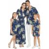 image:imageMatchable Family Hawaiian Luau Men Women Girl Boy Clothes in Pineapple Garden NavyWomen Wide Legged Jumpsuit