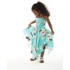 image:imageGirl Gypsy Uneven Bottom Hawaiian Luau Dress in Wispy Cereus BlackPineapple Garden Turquoise