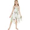 image:imageGirl Gypsy Uneven Bottom Hawaiian Luau Dress in Wispy Cereus BlackPineapple Garden White