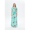 image:imageWomens Hawaiian Wide Legged with Pockets Jumpsuit in Wispy CereusPineapple Garden Turquoise