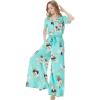 image:imageWomens Hawaiian Wide Legged with Pockets Jumpsuit in Wispy CereusPineapple Garden Turquoise