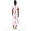 image:imageMatchable Hawaiian Luau Mother Daughter Wrap Ruffle Dresses in Pink Hibiscus Vine WhiteWomen Dress in Pink Hibiscus Vine White