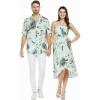 image:imageMatchable Couple Hawaiian Luau Shirt or Butterfly Dress in Wispy Cereus Light BlueWomen Wispy Cereus Light Blue