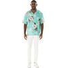 image:imageMatchable Couple Hawaiian Luau Shirt or Wide Legged with Pockets Jumpsuit in Pineapple Garden BurgundyMen Pineapple Garden Turquoise