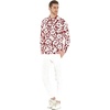 image:imageHawaii Hangover Mens Hawaiian Long Sleeve Shirt Aloha Shirt Flamingo in Love WhiteVintage Classic Hibiscus  Burgundy