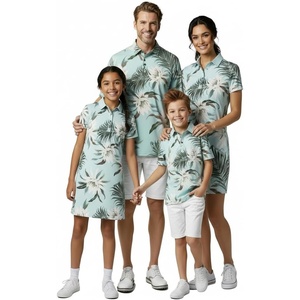image:imageHawaii Hangover Family Matching Tropical Polo Shirts amp Polo Dresses  Wispy Cereus Light Blue Resort Golf OutfitsMen Polo Shirt Tropical Print