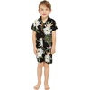 image:imageFamily Matching Hawaiian Clothes Wispy Cereus Black  Lightweight 100 rayon  Family matching outfits  Tropical floral print  Beach vacations  Luaus  Cruises  Family photosBoy Short Sleeve