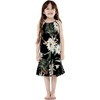 image:imageFamily Matching Hawaiian Clothes Wispy Cereus Black  Lightweight 100 rayon  Family matching outfits  Tropical floral print  Beach vacations  Luaus  Cruises  Family photosGirl Shift