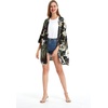 image:imageFamily Matching Hawaiian Clothes Wispy Cereus Black  Lightweight 100 rayon  Family matching outfits  Tropical floral print  Beach vacations  Luaus  Cruises  Family photosWomen Kimono Cardigan