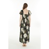 image:imageFamily Matching Hawaiian Clothes Wispy Cereus Black  Lightweight 100 rayon  Family matching outfits  Tropical floral print  Beach vacations  Luaus  Cruises  Family photosWomen Maxi Rahee
