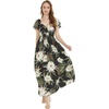 image:imageFamily Matching Hawaiian Clothes Wispy Cereus Black  Lightweight 100 rayon  Family matching outfits  Tropical floral print  Beach vacations  Luaus  Cruises  Family photosWomen Maxi Rahee