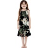 image:imageFamily Matching Hawaiian Clothes Wispy Cereus Black  Lightweight 100 rayon  Family matching outfits  Tropical floral print  Beach vacations  Luaus  Cruises  Family photosGirl Shift