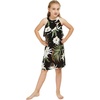 image:imageFamily Matching Hawaiian Clothes Wispy Cereus Black  Lightweight 100 rayon  Family matching outfits  Tropical floral print  Beach vacations  Luaus  Cruises  Family photosGirl Ruffle Tank