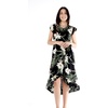 image:imageFamily Matching Hawaiian Clothes Wispy Cereus Black  Lightweight 100 rayon  Family matching outfits  Tropical floral print  Beach vacations  Luaus  Cruises  Family photosWomen Wrap Ruffle
