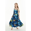 image:imageHawaii Hangover Family Matching Hawaiian Clothes Sunset Blue  Family matching Hawaiian outfits Sunset Blue lightweight rayon machine washable tropical print luaus cruisesGirl Maxi Tiered