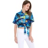 image:imageHawaii Hangover Family Matching Hawaiian Clothes Sunset Blue  Family matching Hawaiian outfits Sunset Blue lightweight rayon machine washable tropical print luaus cruisesWomen Tie Front Shirt