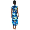 image:imageHawaii Hangover Family Matching Hawaiian Clothes Sunset Blue  Family matching Hawaiian outfits Sunset Blue lightweight rayon machine washable tropical print luaus cruisesWomen Wrap Ruffle