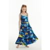 image:imageHawaii Hangover Family Matching Hawaiian Clothes Sunset Blue  Family matching Hawaiian outfits Sunset Blue lightweight rayon machine washable tropical print luaus cruisesGirl Maxi Tiered