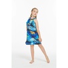 image:imageHawaii Hangover Family Matching Hawaiian Clothes Sunset Blue  Family matching Hawaiian outfits Sunset Blue lightweight rayon machine washable tropical print luaus cruisesGirl Ruffle Tank