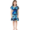 image:imageHawaii Hangover Family Matching Hawaiian Clothes Sunset Blue  Family matching Hawaiian outfits Sunset Blue lightweight rayon machine washable tropical print luaus cruisesGirl Simple Muumuu Ruffle