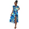 image:imageHawaii Hangover Family Matching Hawaiian Clothes Sunset Blue  Family matching Hawaiian outfits Sunset Blue lightweight rayon machine washable tropical print luaus cruisesWomen Wrap Ruffle
