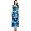 image:imageHawaii Hangover Family Matching Hawaiian Clothes Sunset Blue  Family matching Hawaiian outfits Sunset Blue lightweight rayon machine washable tropical print luaus cruisesWomen Cap Sleeve