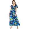 image:imageHawaii Hangover Family Matching Hawaiian Clothes Sunset Blue  Family matching Hawaiian outfits Sunset Blue lightweight rayon machine washable tropical print luaus cruisesWomen Maxi Rahee