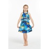 image:imageHawaii Hangover Family Matching Hawaiian Clothes Sunset Blue  Family matching Hawaiian outfits Sunset Blue lightweight rayon machine washable tropical print luaus cruisesGirl Ruffle Tank