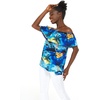 image:imageHawaii Hangover Family Matching Hawaiian Clothes Sunset Blue  Family matching Hawaiian outfits Sunset Blue lightweight rayon machine washable tropical print luaus cruisesWomen Offshoulder Ruffle Top