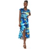 image:imageHawaii Hangover Family Matching Hawaiian Clothes Sunset Blue  Family matching Hawaiian outfits Sunset Blue lightweight rayon machine washable tropical print luaus cruisesWomen Wrap Ruffle